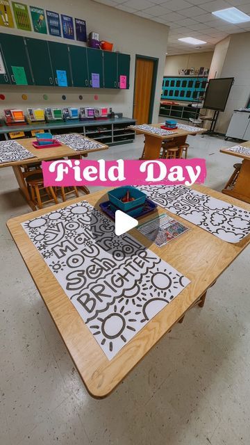 Ashley | Artsy Blevs | Art Teacher on Instagram: "It’s that time of year again! Thankful for @cassie_stephenz banner idea as the perfect Field Day art room activity 💖. Our school always has a different school-wide theme every year and next year it’s Camping. 🏕️ So our mini banners are all camping themed for field day. I can’t wait to see them all finished! • • • • • • • • • • #elementaryart #artteacher #teachersofinstagram #artteacherproblems #teacher #iteachtoo #artteachersofinstagram  #arteducation #artlessons  Art teacher Teacher life Teacher problems Art teacher problems" Field Day Decor, Field Day Themes Elementary, Field Day Classroom Activities, Kindergarten Field Day, Feild Day, Banner Inspiration, School Wide Themes, Teacher Problems, Field Day