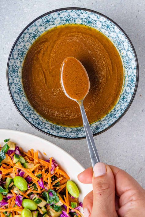 This Miso Dressing is full of umami flavor with a tang of ginger to freshen it up. You can add it to salads, poke bowls, veggies, and different proteins Ginger Miso Dressing, Miso Dressing Recipe, Miso Salad, Miso Salad Dressing, Sukiyaki Recipe, Miso Ginger Dressing, Homemade Dressings, Ginger Miso, Protein Salad