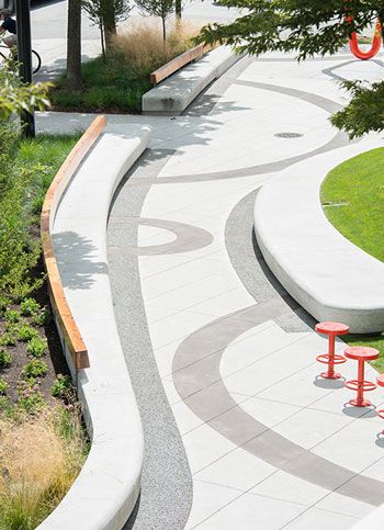 A Park for the Nostalgic – THE DIRT Amphitheater Seating, Park Bench Design, Landscape Architecture Park, Paving Pattern, Side Walk, Landscape Architecture Drawing, Urban Landscape Design, Flood Wall, Plans Architecture