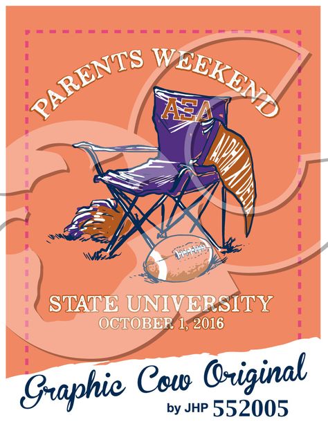 Dads Weekend Banner Sorority, Family Weekend Banner, Parents Weekend Banner, Football Chair, Sorority Parents Weekend, Aphi Merch, Adpi Merch, Dads Weekend, Greek Life Shirts