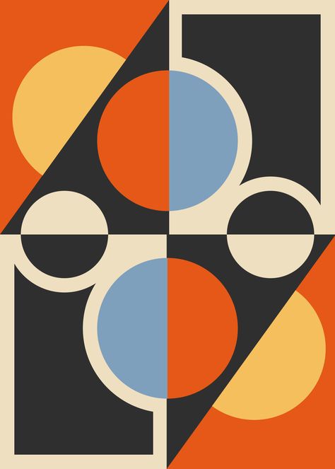 Bauhaus Illustration, Behance Graphic Design, Bauhaus Graphic Design, Bold Abstract Art, Symmetry Design, Graphic Design Work, Best Graphic Design, Geometric Shapes Art, Balance Design