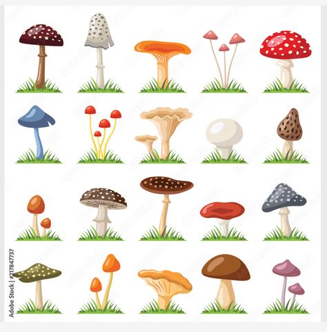 Mushroom Paint, Mushroom Pictures, Rock Flowers, Mushroom Drawing, Pottery Painting Designs, Color Illustration, Mushroom Design, Pottery Crafts, Diy Pottery