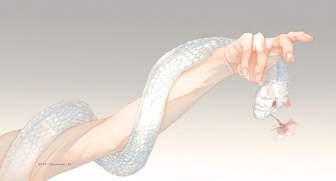 Anime Snake, Cute Snake, Snake Art, Kampot, Anime Animals, A Snake, A Drawing, Creature Art, Fantasy Creatures