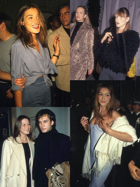 11 '90s Outfits That Prove Carla Bruni Was the Era's Chicest Dresser 90s Festival Fashion, Carla Bruni 90s Street Style, Carla Bruni Aesthetic, Carla Bruni Style 90s, Carla Bruni Outfit 90s, Carla Bruni Runway, Carla Bruni 90s Runway, Carla Bruni 90s, Carla Bruni Style