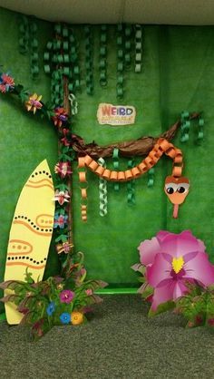 @stacilee73 Weird Animals Vbs, Snake Party, Jungle Theme Classroom, Rainforest Theme, Reptile Party, Jungle Decorations, Deco Jungle, Fiesta Tropical, Vbs Crafts