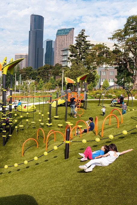 School Outdoor Area, Kids Outdoor Playground, Urban Spaces Design, Public Playground, Terrace Park, Urban Playground, Commercial Playground, Commercial Playground Equipment, Pocket Park