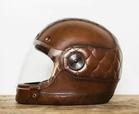 Bell+Bullitt+Leather+covered+helmet Leather Motorcycle Helmet, Cafe Racer Helmet, Custom Motorcycle Helmets, Bobber Custom, Moto Cafe, Cafe Racing, Biker Gear, Moto Vintage, Custom Helmets