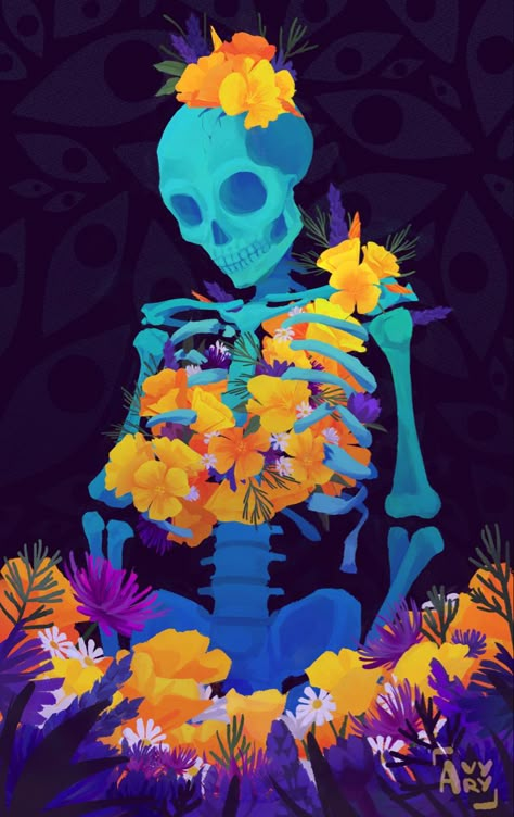 Day of the Dead Mexican Art Illustration, Day Of The Dead Skull Art, Day Of The Dead Drawings, Mexican Art Wallpaper, Day Of The Dead Aesthetic, Mexican Illustration Art, Day Of The Dead Wallpaper, Day Of The Dead Illustration, Day Of The Dead Painting