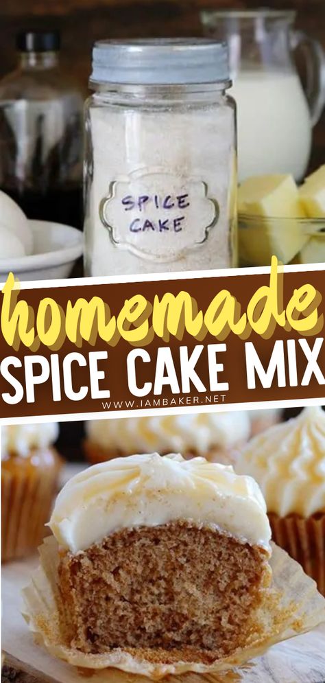 Cake Mix In A Jar, Spice Cake Mix Recipes, Homemade Spice Cake, Cake Mix Recipes Homemade, Homemade Cake Mixes, Spice Cake Mix And Pumpkin, Baking Mix Recipes, Cake Mix Recipe, Mix In A Jar