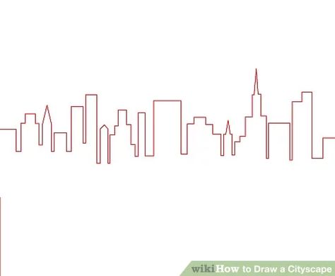 How to Draw a Cityscape: 4 Steps (with Pictures) - wikiHow Cityscape Silhouette, Shadow Drawing, Building Drawing, City Silhouette, Red Sign, Machine Quilting Designs, City Drawing, American Spirit, Diy Art Painting