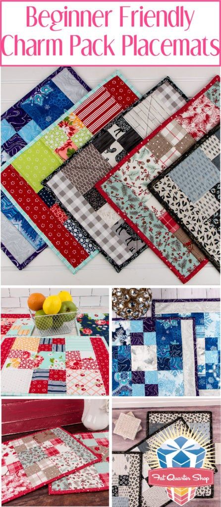 Charm Pack Projects, Charm Pack Patterns, Quilted Placemat Patterns, Charm Pack Quilt Patterns, Charm Pack Quilt, Charm Pack Quilts, Patchwork Table Runner, Machine Quilting Patterns, Charm Quilt