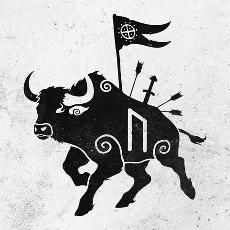 The wild ox 🐃🗡️ #midgarddweller #norsemythology #uruz | Instagram Ox Art, Heroic Fantasy, Nordic Art, Viking Art, Norse Mythology, Runes, Our World, Ox, Archaeology