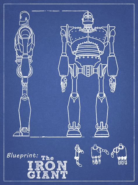 Blueprint Drawing, Iron Giant, Character Turnaround, Cool Symbols, The Iron Giant, Props Concept, Blueprint Art, Arte Robot, Motion Pictures