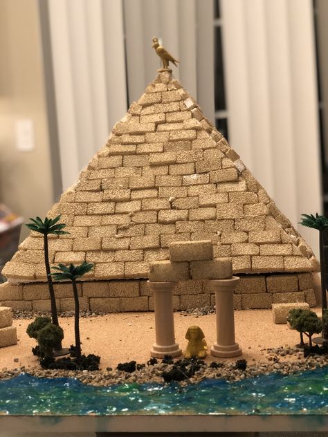 Pyramids Egypt Project Ideas, Pyramid Model Projects, How To Make A Sarcophagus, Diy Pyramid Project For School, Ancient Egypt Diorama, Egypt Project Ideas, Pyramid Of Giza Project, Ancient Egypt Pyramids Project, 3d Pyramid Project Ideas Ancient Egypt