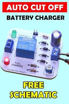 In this video you'll learn that how to make a 12V Battery Charger Circuit With Auto Cut OFF & ON and real time voltage display (PCB Automatic), this automatic charger will save your battery from over charge with built in over charge protection system which increase your battery life, and you can precisely calibrate the circuit by using a variable resistor on PCB. Electronics Projects For Beginners, Battery Charger Circuit, Automatic Battery Charger, Basic Electronic Circuits, Basic Electrical Wiring, Battery Charger 12v, Electronic Circuit Design, Electrical Circuit Diagram, Electronics Basics