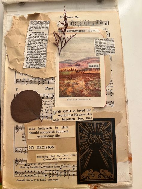 Christian Scrapbooking Ideas, Vintage Bible Aesthetic, Christian Collage Art, Christian Junk Journal, Christian Junk Journal Ideas, Bible Junk Journaling, Christian Scrapbook Ideas, Bible Scrapbooking Ideas, Goblin Journal