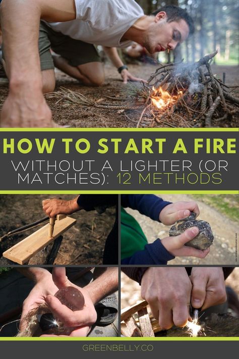 A guide on how to start a fire using several primitive methods in a survival situation when matches, lighters and conventional sources are less likely to be available. “Plan B" fire sources are difficult, but necessary in an emergency. Survival Fire Starting, How To Start A Fire Without Matches, How To Start A Fire Survival Skills, How To Start A Fire, How To Make A Fire, Bushcraft Fire, Off Grid Survival, Survival Fire, Survival Hacks