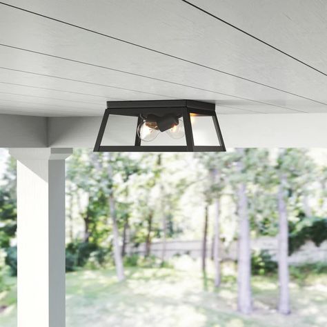 Greyleigh™ Edenbridge Outdoor Flush Mount & Reviews | Wayfair Porch Ceiling Lights, Porch Ceiling, Outdoor Flush Mounts, Flush Mount Light, It Takes Two, Mount Light, Porch Lighting, Family Outdoor, Outdoor Ceiling Fans