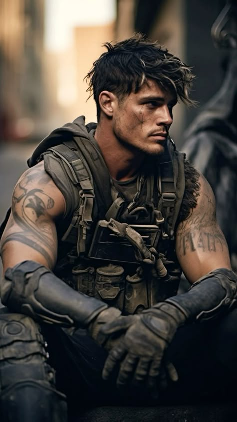 Random Guys Picture, Apocalypse Oc Male, Apocalypse Survivor Male Oc, Soldier Oc Male, Warrior Aesthetic Men, Male Character Inspiration Rugged, Pirate Character Art Male, Post Apocalyptic Male Character Art, Military Character Design Male