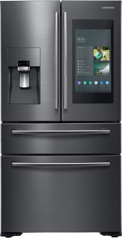 Luxurious Fridge, Fridge Design Ideas, Samsung Smart Fridge, Dream Fridge, Samsung Kitchen Appliances, Samsung Kitchen, Fridge Models, Best Home Automation, Fridge Design