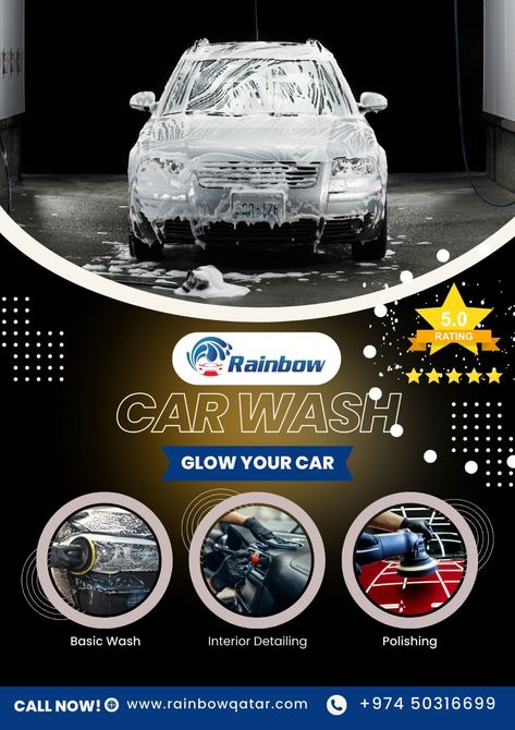 Rainbow Car Wash: Mobile Car Detailing Services 🌈✨ Discover the convenience of our Mobile Wash and Wax solutions. On-Demand, On-Point! 🚗🌟 #RainbowCarWash #MobileCarDetailing#CarWash #AutoDetailing #MobileDetailing #CarCare #DetailingServices #ShineOn #SpotlessCar #ShowroomFinish #WashAndWax #AutoSpa #DetailingLife #CleanCar #CarDetailingPro #GleamAndGlow #DetailingGoals #OnTheSpotDetailing #InteriorDetailing #ExteriorDetailing #CarGrooming #MobileCarWash Mobile Car Detailing, Rainbow Car, Mobile Car Wash, Mobile Car, Car Cleaning, Car Care, Car Wash, Qatar, Interior Details