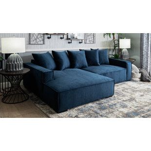 Navy Blue Sectional, Blue Sectional, Blue Couches, Sectional With Ottoman, Sofa Chaise, Upholstered Sectional, Corner Sectional, Chaise Sofa, Left Hand