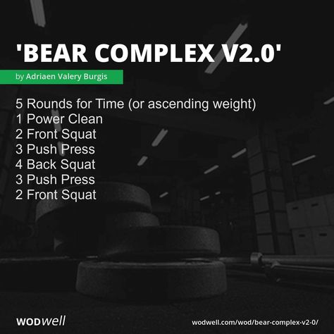 Bear Complex Workout, Bear Complex Crossfit, Barbell Complex Workouts, Barbell Complex, Kettlebell Routines, Crossfit Workouts Wod, Back Squat, Fighter Workout, Crossfit At Home