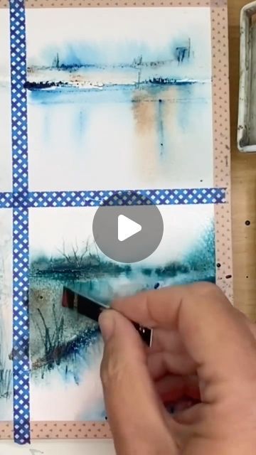 Landscape Watercolor Tutorial, Watercolor Guide, Watercolor Instruction, Watercolor Art Landscape, Watercolor Paintings Nature, Art Demo, Guided Art, Pencil Painting, Watercolor Projects