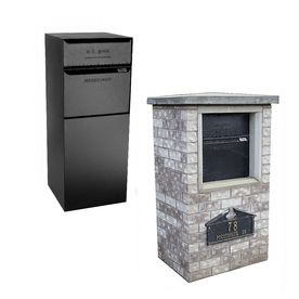 Drop Box Ideas, Package Mailbox, Stone Mailbox, Parcel Drop Box, Brick Mailbox, Security Mailbox, Residential Mailboxes, Door Mechanism, Steel Mailbox