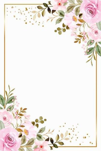 Blank Wedding Invitation Templates, Blank Wedding Invitations, Flower Background Design, Wedding Card Frames, Wedding Invitation Background, Floral Cards Design, Flower Graphic Design, Invitation Background, Floral Border Design