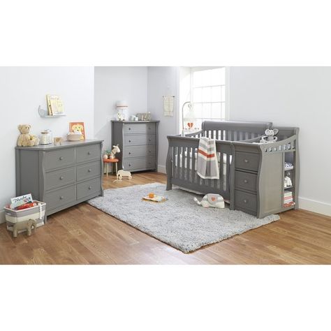 Princeton Elite 4-in-1 Convertible Crib and Changer Unique Cribs, 4 In 1 Crib, Bed Rails For Toddlers, Best Crib, Stylish Nursery, Baby Nursery Furniture, Drawer Design, Convertible Crib, Grey Baby