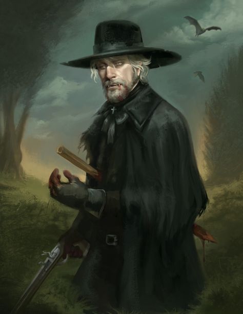 ArtStation - Old-fashioned Vampire, Amber Goodhart Dnd Western, Dnd Vampire, Vampire Masquerade, Vampire Art, World Of Darkness, Vampire Hunter, Cowboy Art, Dungeons And Dragons Characters, Dnd Art