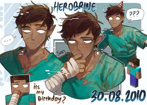 Minecraft Herobrine Fan Art, Dsmp Headcannons, Minecraft W, Minecraft Fanart, Minecraft Comics, Birthday 30, Minecraft Images, Saitama One Punch Man, Minecraft Drawings