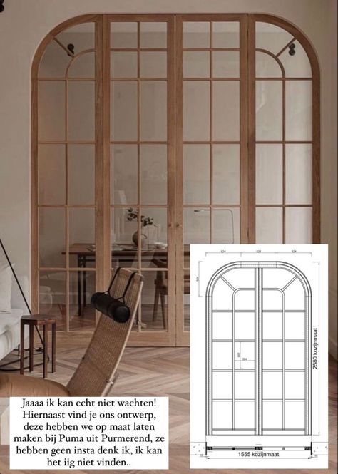 Arched French Doors Interior Office, Wood French Doors Office, Glass Doors Interior Living Rooms, French Doors Living Room, Arched French Doors, Pantry Door Ideas, Country Kitchen Ideas, Wood French Doors, Partition Door