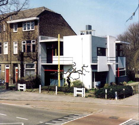 NETHERLANDS. "The Rietveld Schröder House in Utrecht was commissioned by Ms Truus Schröder-Schräder, designed by the architect Gerrit Thomas Rietveld, and built in 1924. This small family house, with its interior, the flexible spatial arrangement, and the visual and formal qualities, was a manifesto of the ideals of the De Stijl group of artists and architects in the Netherlands in the 1920s, and has since been considered one of the icons of the Modern Movement in architecture." Rietveld Schroder House, Schroder House, Movement In Architecture, Villa Savoye, Gerrit Rietveld, Walter Gropius, House Museum, Sea Level, Family House