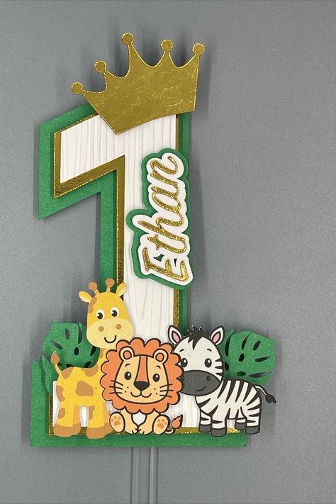 Wild One Cake Topper; 1st Birthday Cake Topper; First Birthday Cake Topper, Animal Cake Topper, Safari Cake Topper Safari Cake Topper, Wild One Cake Topper, Topper Safari, Wild One Cake, Cake Topper 1st Birthday, Safari Cake, Animal Birthday Cakes, One Cake Topper, Birthday Topper