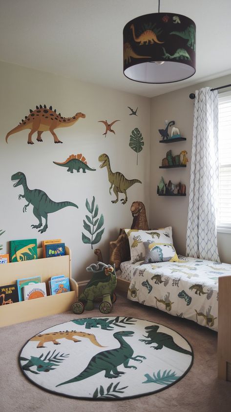 Adorable Animal Themed: 29 Toddler Room Decor Ideas Dinosaur Kids Room Boy Bedrooms, Boys Bedroom Aged 4, 2 Toddler Boys Room Ideas, Dinasour Room Toddler, Kid Organization Ideas Bedroom, Toddler Big Boy Room Ideas, Dinosaur Room Toddler, Little Kid Bedroom Ideas, Little Boys Dinosaur Bedroom