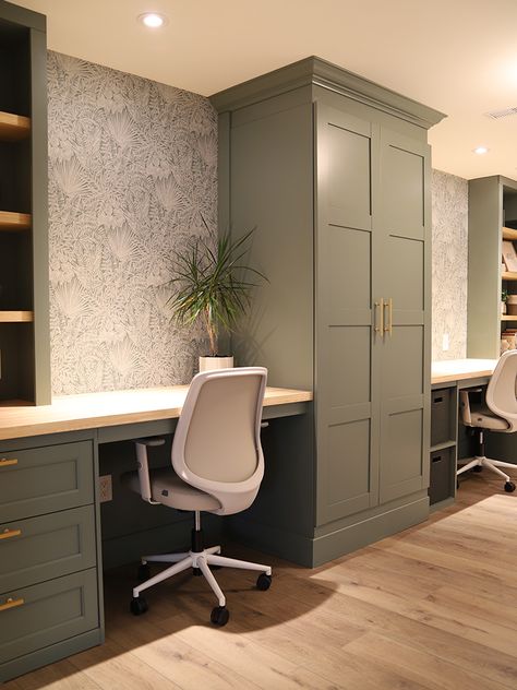 Basement Home Office Final Reveal Small Office Space In Basement, Cozy Basement Office, Basement Office Design Ideas, Small Basement Office Ideas No Windows, Finished Basement Office, Office In Basement, Basement Office Ideas No Windows, Basement Home Office Ideas, Basement Office Ideas