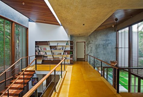 Khosla Associates, Indian Home Interior, Yellow Marble, Exposed Concrete, Casa Container, Indian Homes, Jaisalmer, Indian Home, Stone Flooring