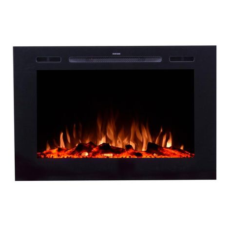 Recessed In-Wall Electric Fireplaces – Touchstone Home Products, Inc. Fireplace Dimensions, Modern Electric Fireplace, Recessed Electric Fireplace, Wall Insert, Fireplace Heat, Wall Mount Fireplace, Mounted Fireplace, Black Fireplace, Ethanol Fireplace