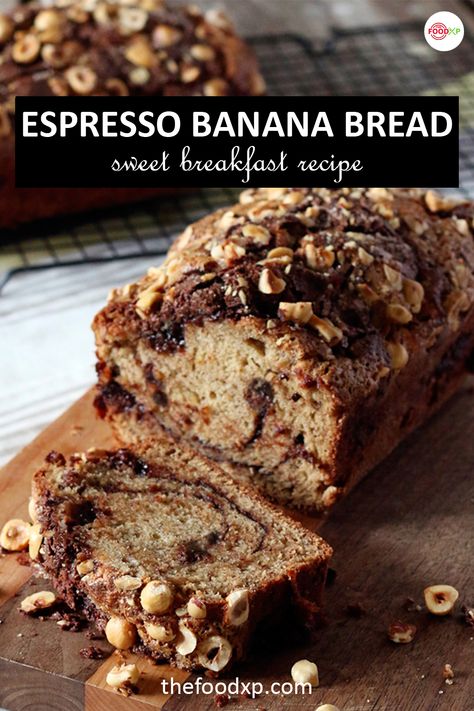 Fluffernutter Banana Bread, Banana Coffee Bread Recipe, Festive Banana Bread, Mocha Banana Bread, Banana Coffee Loaf, Chocolate Espresso Banana Bread, Coffee Banana Bread Recipe, Light And Fluffy Banana Bread, Roasted Banana Bread