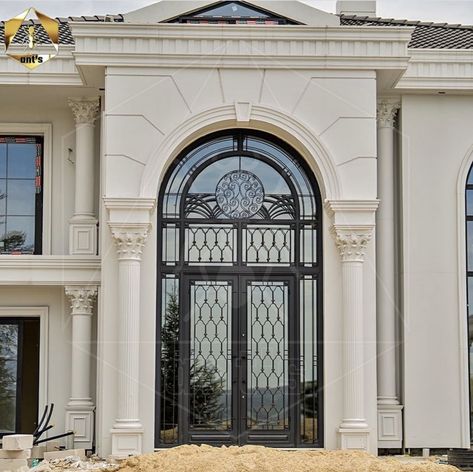 Neo Classical Architecture, Classic Mansion, Wrought Iron Front Door, New Classical Architecture, Hotel Facade, Modern Entrance Door, Aluminium Door, Architecture Classic, Classic Hotel