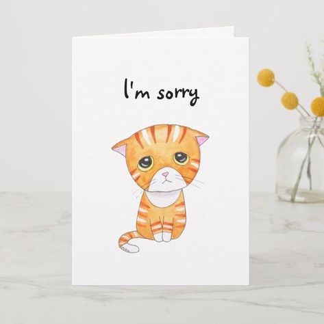 Cat Sorry, Sorry Card, Im Sorry Cards, Sorry Images, Bible Verse Coloring Page, Birthday Card Drawing, Bible Verse Coloring, Happy Wallpaper, Japanese Gifts