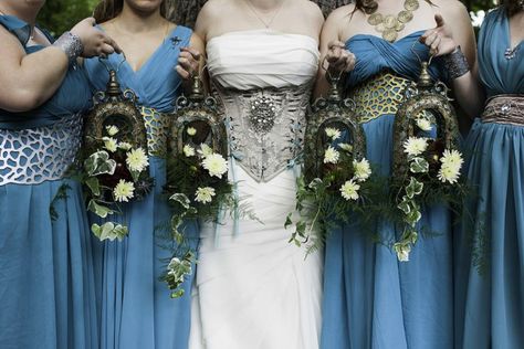 Taylor&Sara_Wedding-432 Medieval Wedding Theme, Wedding Corset, Pagan Wedding, A Game Of Thrones, Viking Wedding, Medieval Wedding, Steampunk Wedding, Offbeat Bride, Leather Wedding