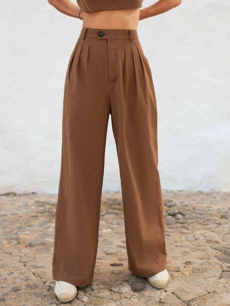 Therapist Outfit, Women Suit Pants, Closet Model, Khaki Slacks, Women Suits, Slacks For Women, Square Pants, Belted Pants, Flowy Pants