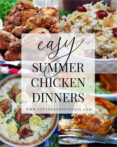 Summer Meals With Chicken, Summer Chicken Dinner Ideas, Chicken Summer Meals, Chicken Dish For Party, Easy Summer Chicken Dinners, Summer Chicken Dinner Recipes, Chicken Summer Recipes, Easy Summer Chicken Recipes, Chicken Recipes For A Crowd