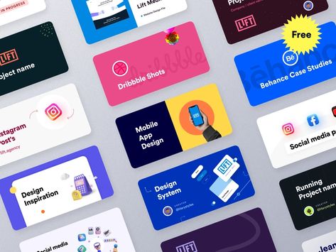 15 Free Project thumbnails (Figma freebie) by Farzan Faruk 👑 for Lift Agency on Dribbble Case Study Design, Thumbnail Design, Design Jobs, Mobile App Design, Design System, Ui Ux Design, Discover The World, Free Website, Design Agency