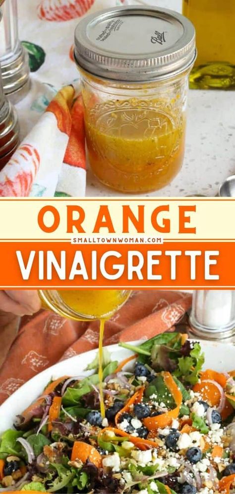 Orange Vinaigrette Dressing, Healthy Dressing Recipes, Vinaigrette Dressing Recipe, Spring Mix Salad, Orange Vinaigrette, Salad Dressing Recipes Healthy, Prediabetic Diet, Salad Dressing Recipe, Salad Dressing Recipes Homemade