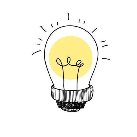 Bulb Illustration, Holding Hands Drawing, Light Illustration, Light Bulb Icon, Desain Editorial, Stick Man, 수채화 그림, Doodle Illustration, Yellow Aesthetic