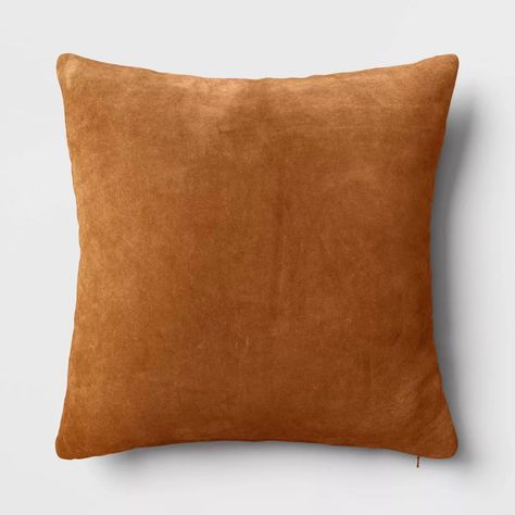 Washed Cotton Velvet Throw Pillow - Threshold™ | Target Green Velvet Pillow, Upholstery Cushions, Green Throw Pillows, Brown Pillows, Fur Throw Pillows, Gold Pillows, Cover Style, Blue Throw Pillows, Velvet Throw